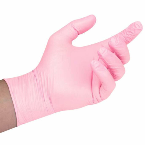 Roze Latex Handschoenen 100 x