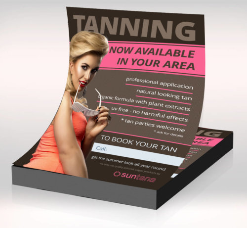 A5 Mobile Spray Tanning Leaflets - Pink / Brown