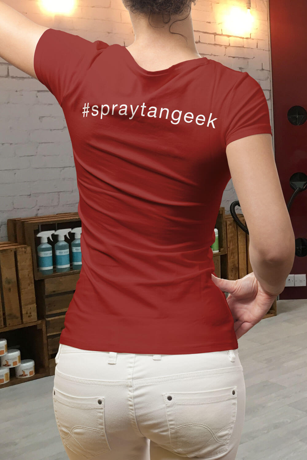 Ladies #spraytangeek T-Shirt met Suntana Logo (kastanjebruin) Ladies #spraytangeek T-Shirt met Suntana Logo (kastanjebruin)