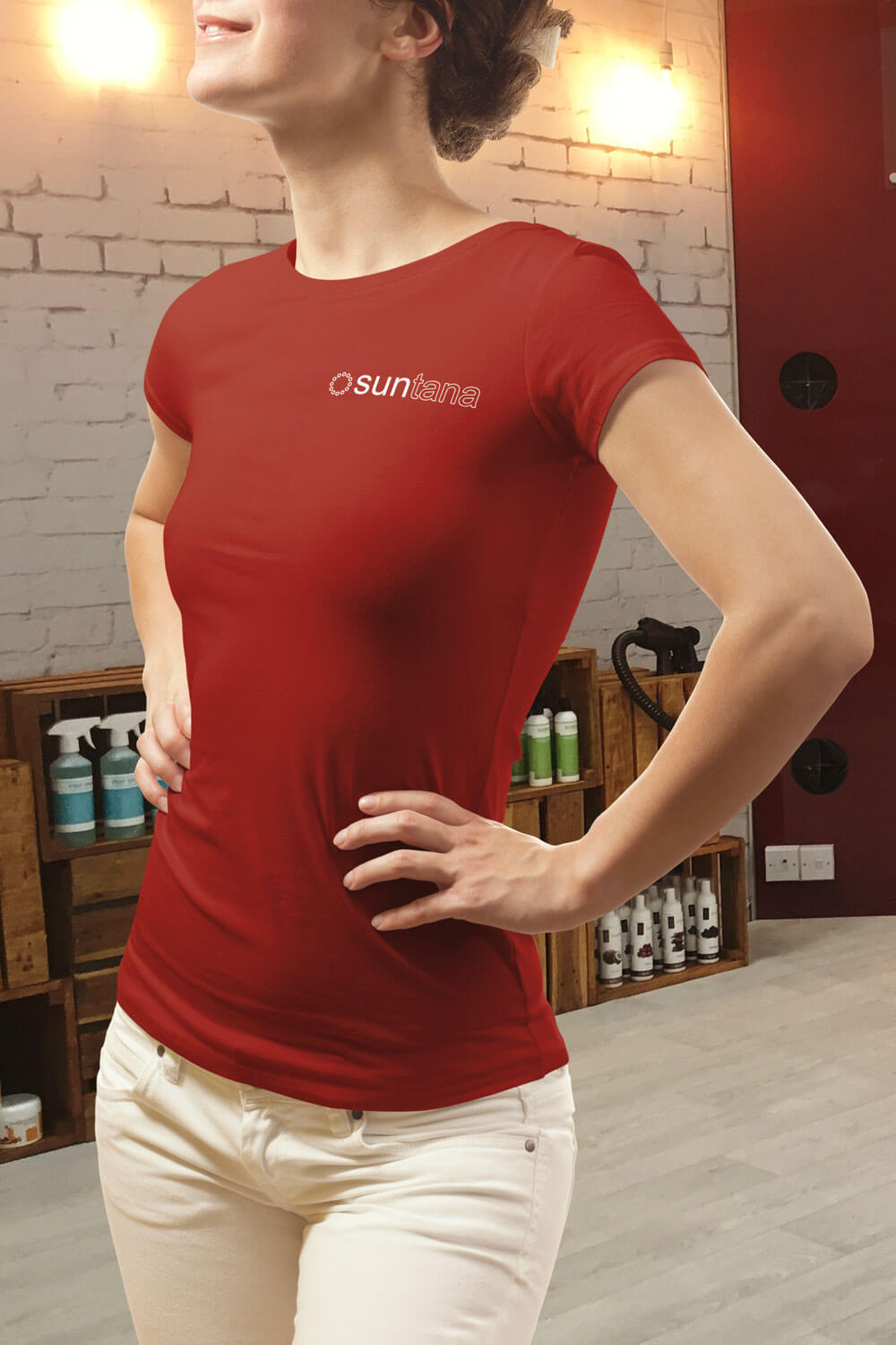 Ladies #spraytangeek T-Shirt met Suntana Logo (kastanjebruin) Ladies #spraytangeek T-Shirt met Suntana Logo (kastanjebruin)